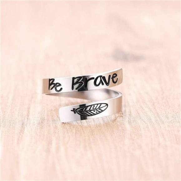 Silver Ring Inspirational Jewelry Stainless Steel  |  Gift for Women Teens Girls - Picture 3 of 5